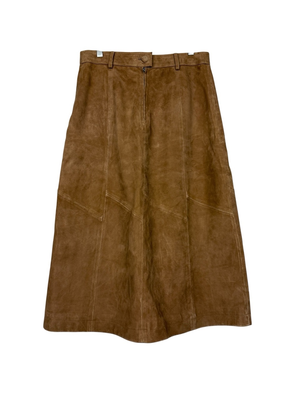 Sézane Meliora Suede Goat Leather Tan Long Fall Skirt - Picture 4 of 6